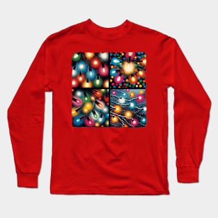 Luminous Lines: Pop Art's Twinkling Tapestry - Christmas Lights Long Sleeve T-Shirt